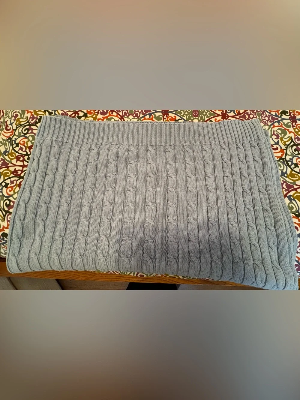 Lauren Ralph Lauren Cable-Knit blanket in Light Blue